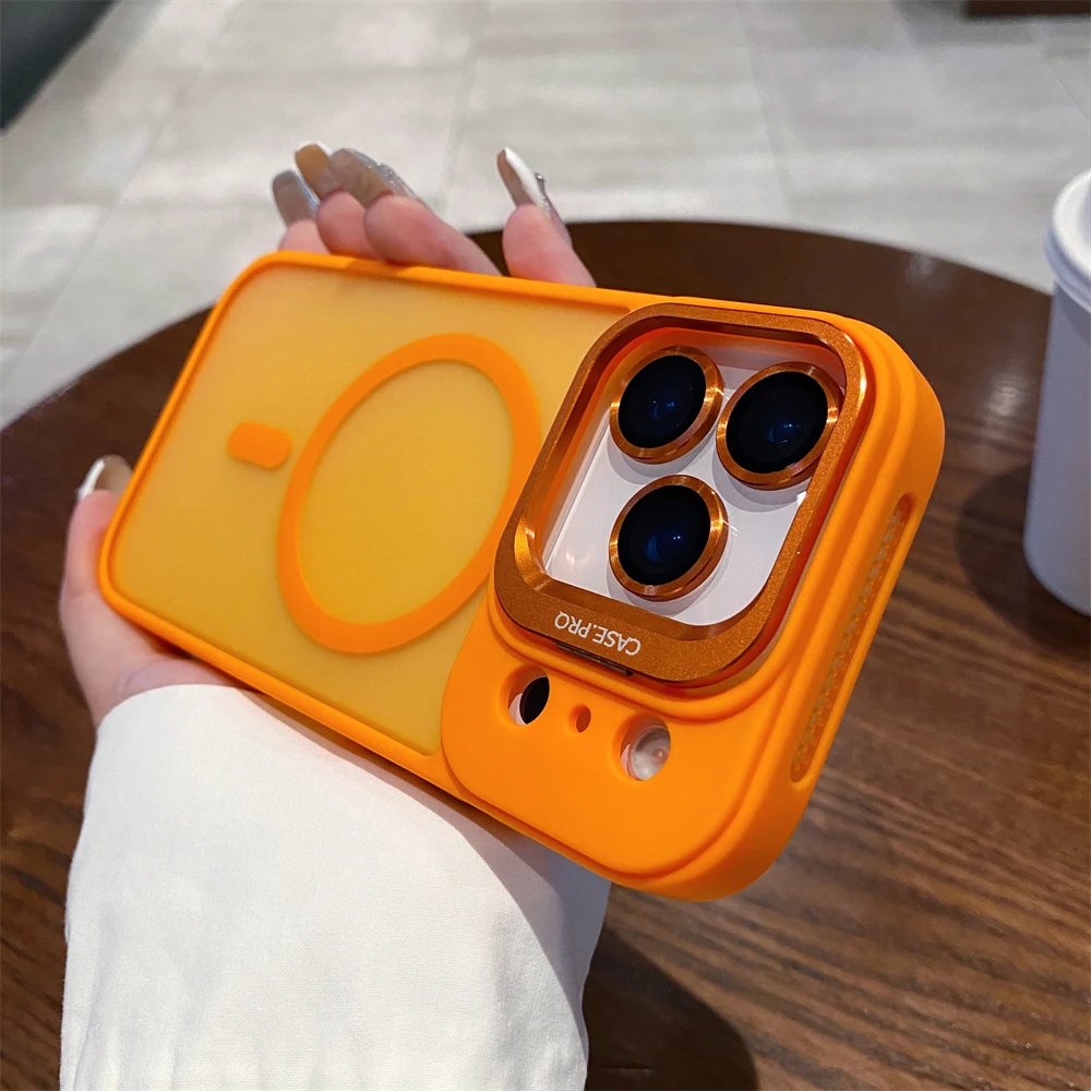 Funda de carga inalámbrica magnética transparente mate a la moda para IPhone 17 Air 16E 15 14 Plus 13 12 Pro Max soportes lente cámara cubierta protectora