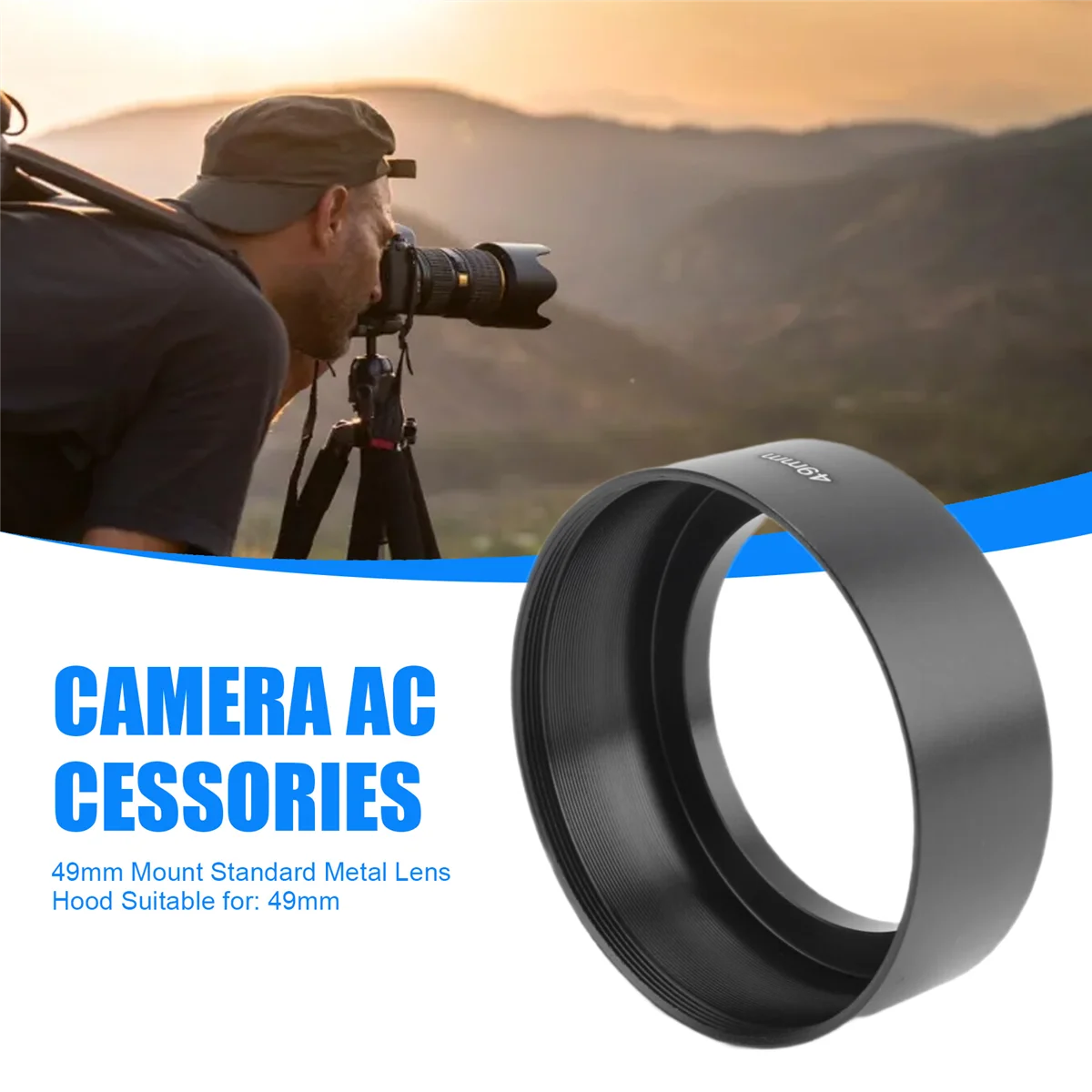 

Стандартная металлическая бленда ABAN с креплением 49 мм для объектива