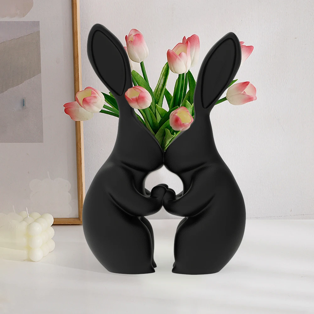 The cute little rabbit vase for home decoration is suitable for any place in the house. It is durable and not easy to break