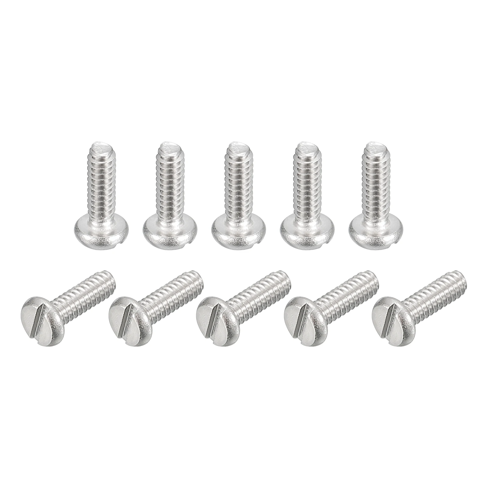 10/20Pcs Slotted Pan Outlet Head Bolts Slotted Drive Pan Head Screw Bolts 304 Stainless Steel Machine Screw M1.6 M2 M3 M4 5-50mm