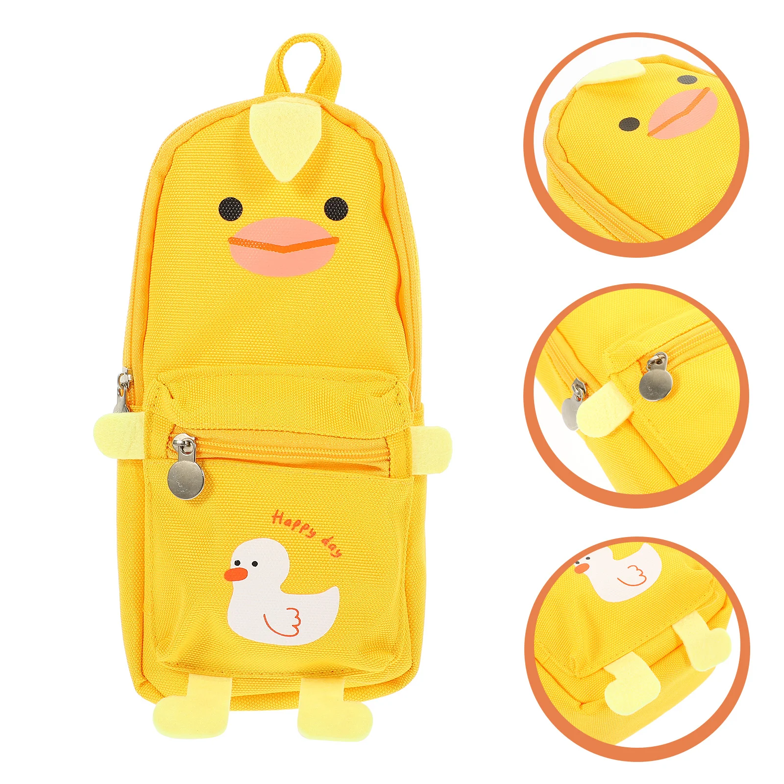 Canvas Bag Stationery Adorable Pen Pouch Zipper Yellow Storage Supplies