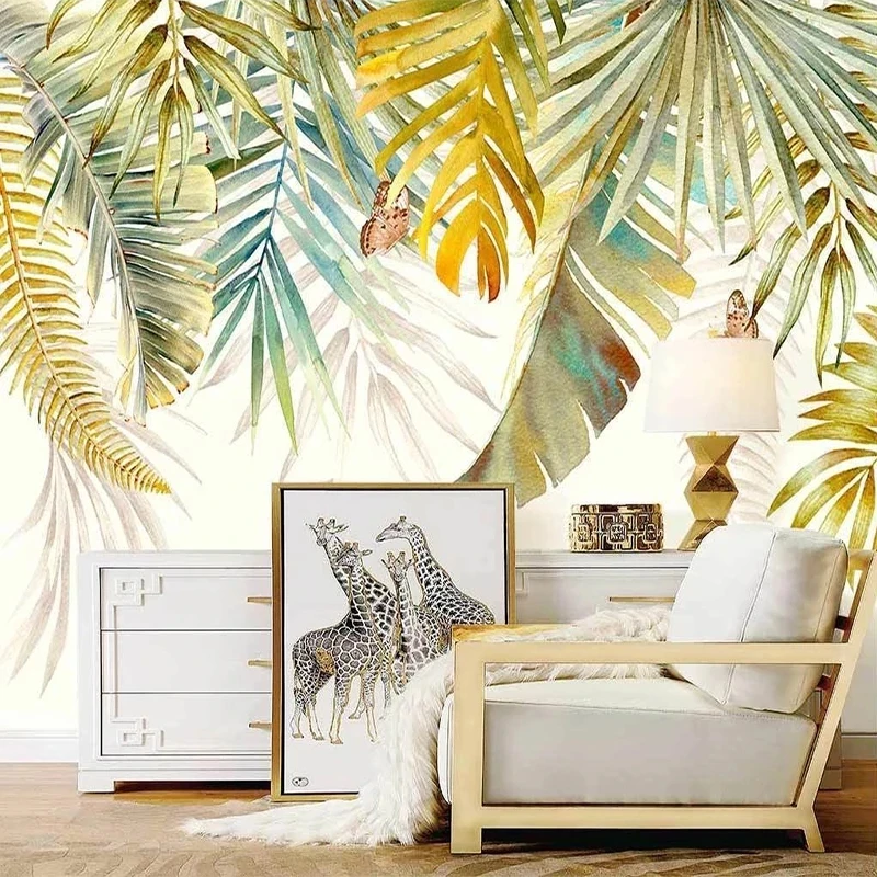 Custom Photo Mural Wallpaper 3D Tropical Plants Leaves Decor Living room sofa TV background wall bedroom restaurant wall fabric