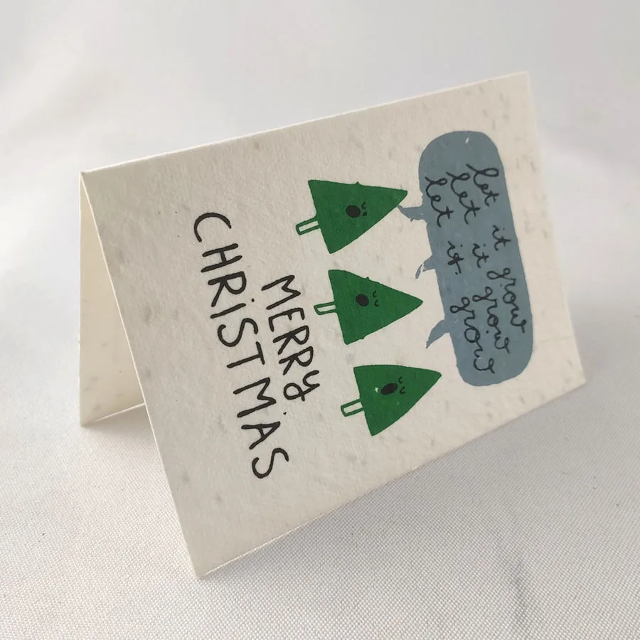 24 Christmas Holiday Greeting Cards, plantable seed paper handmade Cute Designs card with Envelopes