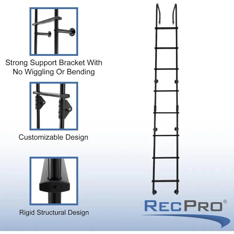 سلم خلفي خارجي عالمي مقاس 92 بوصة RV |   أقصى وزن 250 رطل |   ألومنيوم خفيف الوزن |   صنع في الولايات المتحدة الأمريكية (أسود)