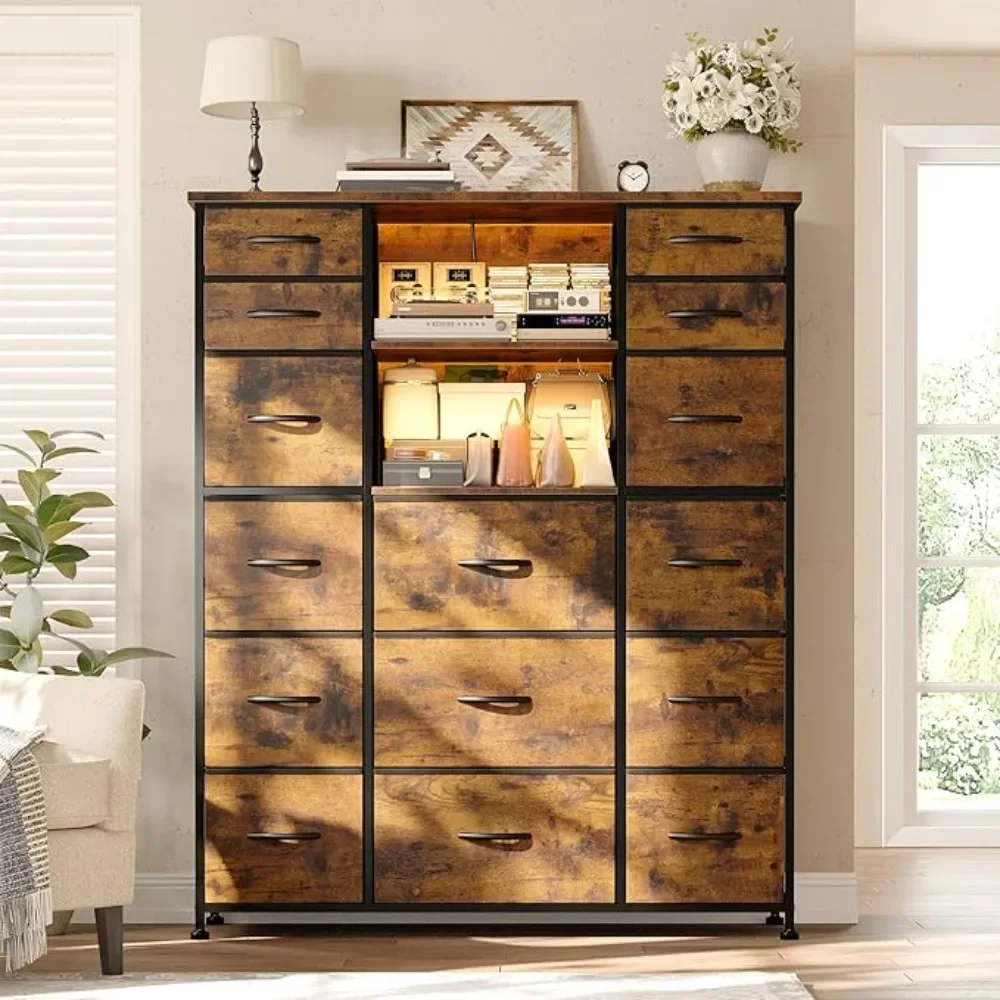 

with Drawers Dresser for Bedroom with Charging Station & LED Lights
