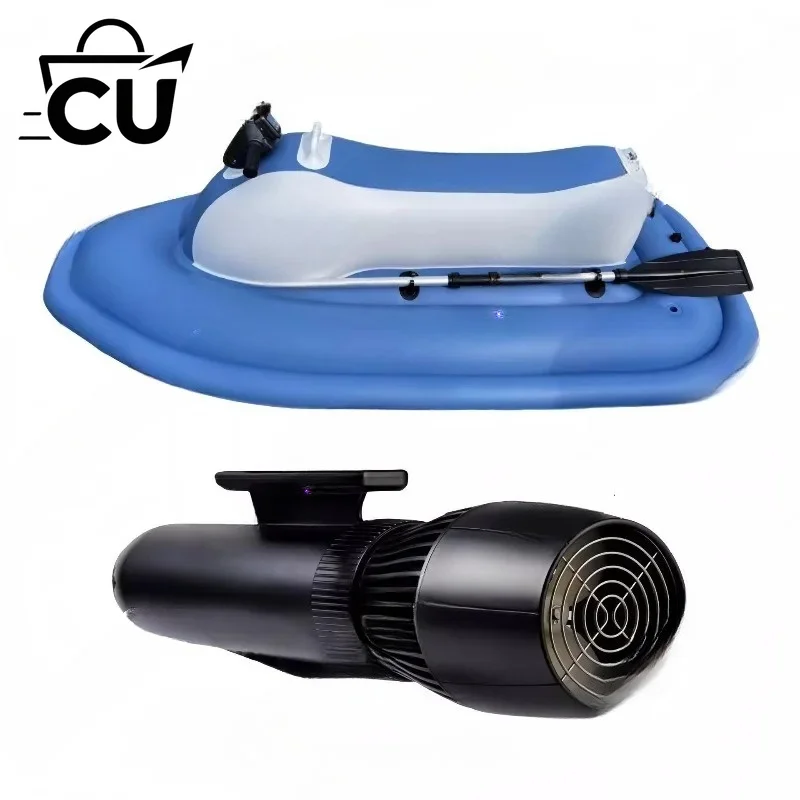 Inflatable Electric Jet Ski Boat Battery Motorized Water Play Toy For Pool Lake Sea Banana Portable Float Drop Bumper Swimming