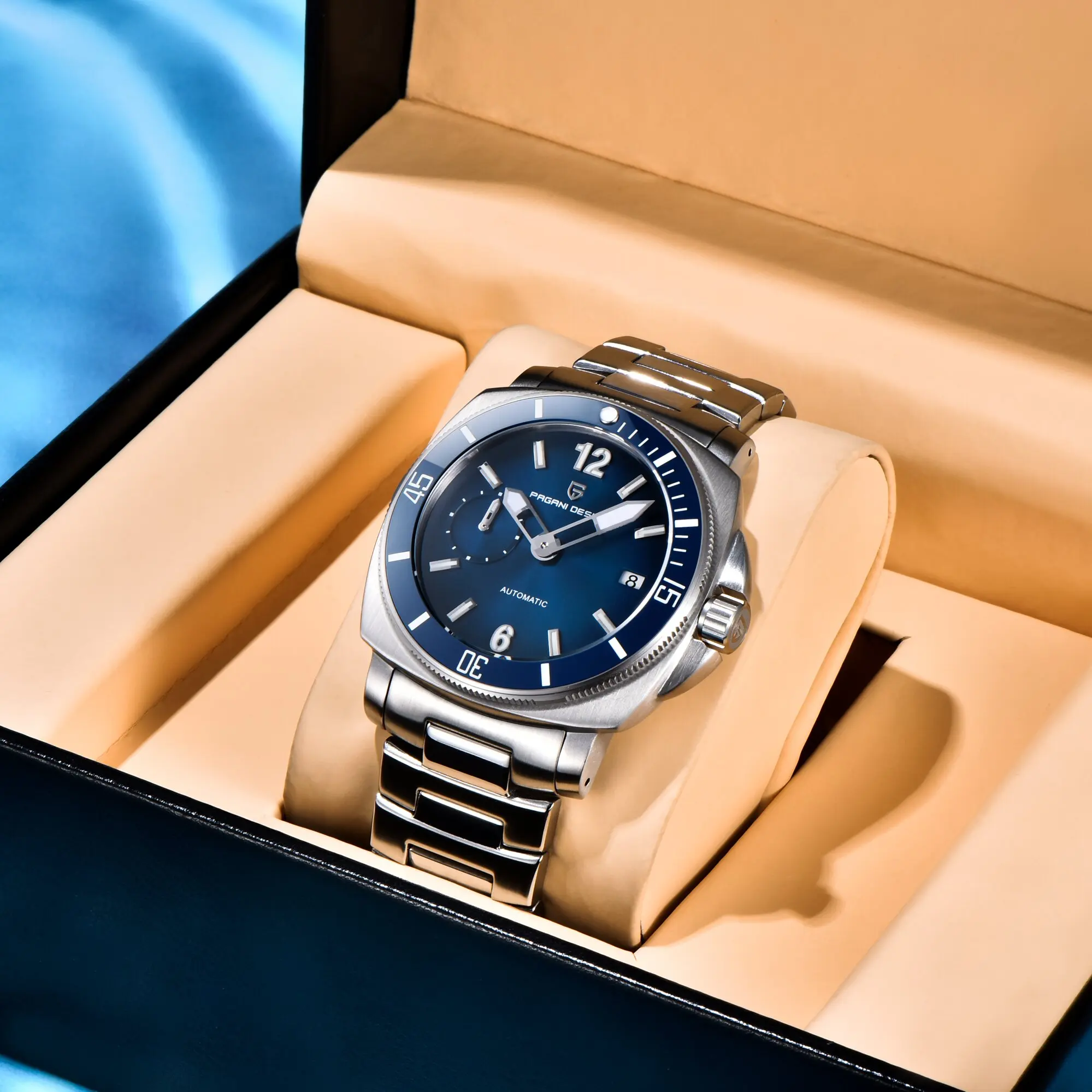 

Pagani Design Мужские автоматические механические часы Топ Роскошные элитные предпочтительные часы из нержавеющей стали с сапфировым стеклом Пряжка-бабочка