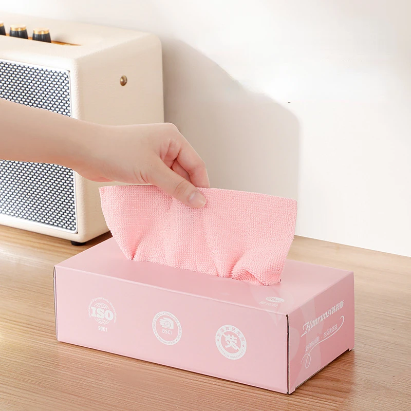 200Pcs Extractable Cleaning Cloth Kitchen Lazy Person Disposable Cleaning Cloth Absorbent Non Hair Shedding NonOil Stained Paper