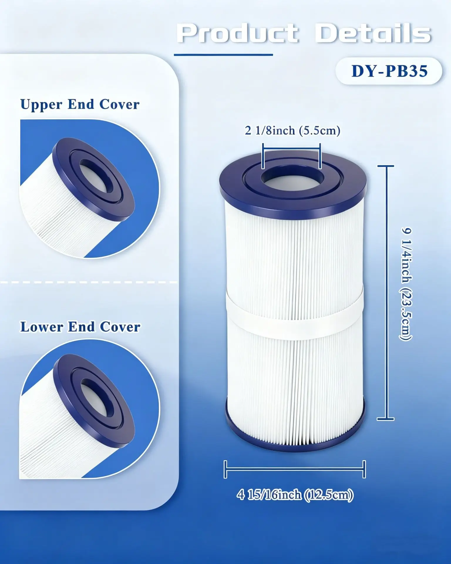 (1 Pack) 35 Sq.Ft Spa & Hot Tub Filter Cartridge 5