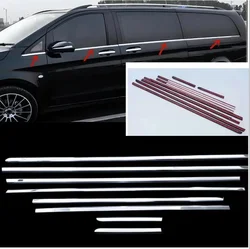 Stainless steel car window frame lower trim For Mercedes-Benz V-Klasse VITO W447 viano valente metris V250 V220 2015 2019