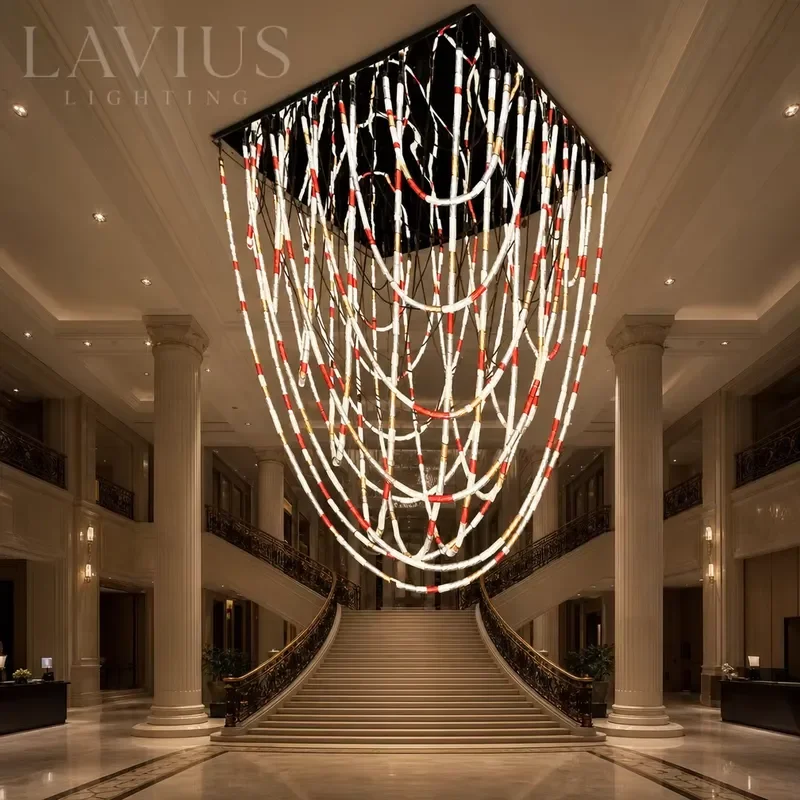 Modern Art Glass Chandelier Designer Made Lighting Fixture For Villa Living Room Home Decoration Elegant Ceiling Lamp Pendant