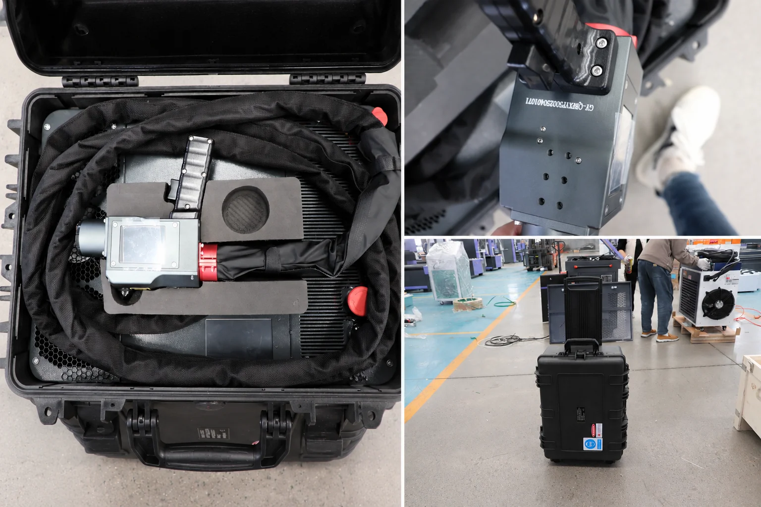 Suitcase 500W 300W 200W 100W Pulse Laser Cleaning Machine for Wood Metal Suitcase Luggage JPT Laser Source Air Cooling