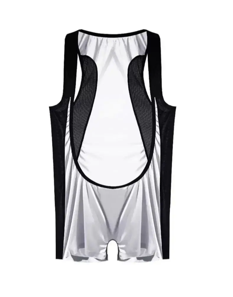 Hot Bodysuit Hot jumpsuit ultra-thin transparent tight boxer shorts ice silk men's I-shaped vest chest shapewear A718
