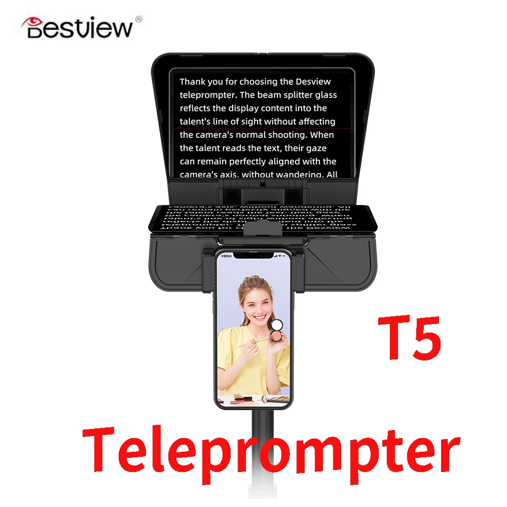 Bestview T5 Teleprompter for DSLR Camera Photo Studio IPad Smartphone Interview Video VLOG Universal Teleprompter Prompter