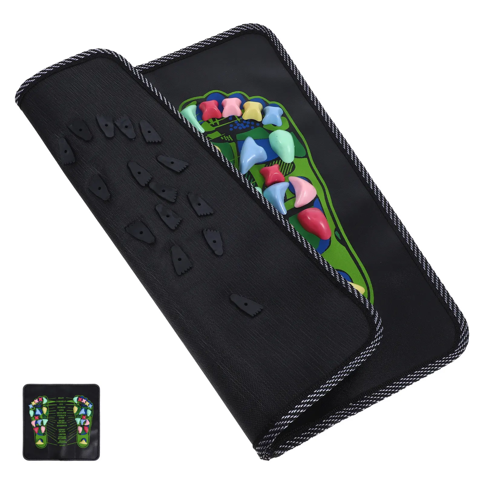 

Foot Massage Stone Mat Reflexology Foot Leg Acupressure Pad For Home Office Travel Use Massage Relaxation