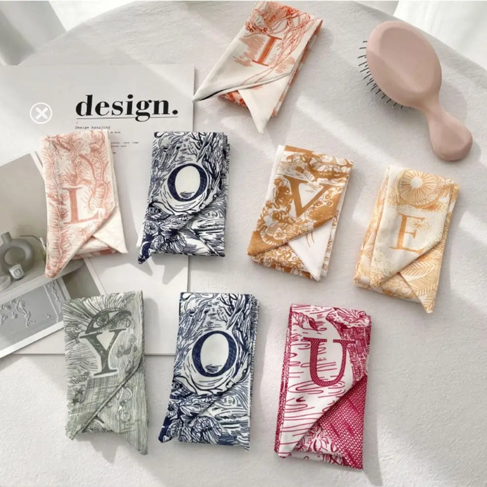 新しい文字デザインタロット星座スカーフファッションプリントエレガントなネッカチーフヘッドスカーフ女性