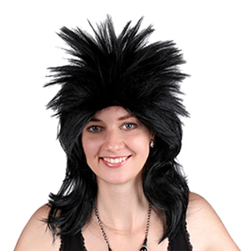 Unisex Festival Wig Multi-color Gradient Synthetic Wig Hats Headgear Man Woman Stage Performance Cosplay headwear accessories