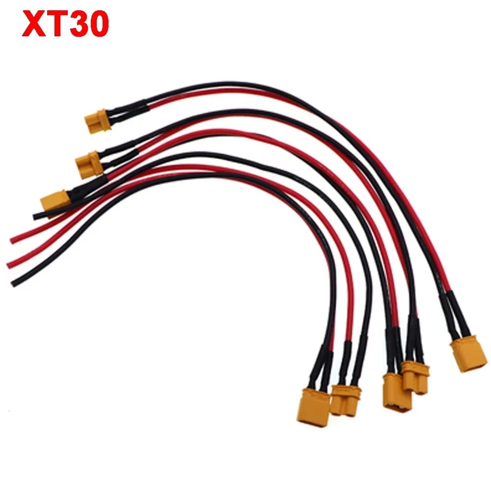 XT30 U-F/M Male to Female Plug Extension Cable Silicone rubber cable 10CM-1M 18AWG  Lithium battery plug With Wire Connector