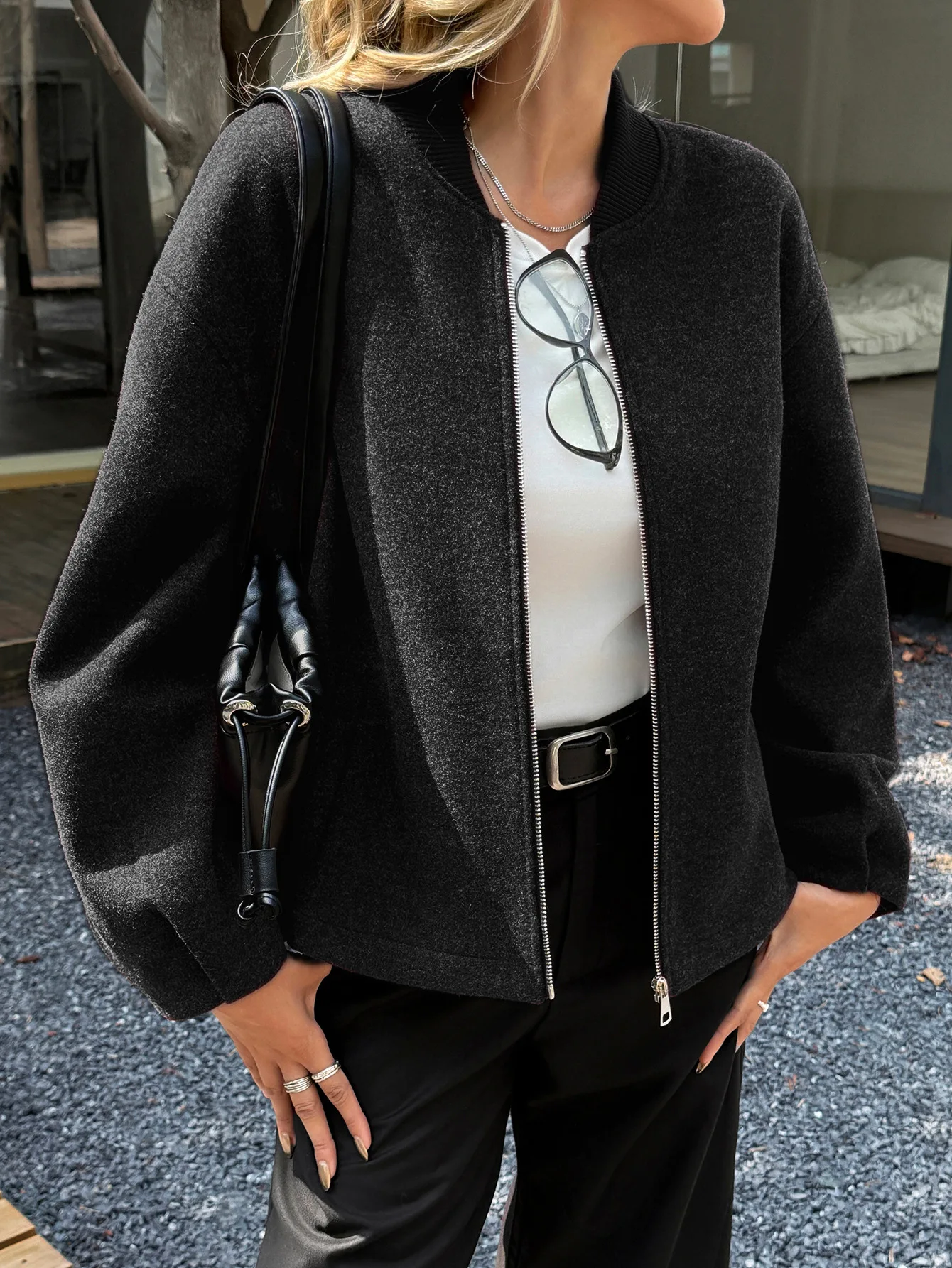 

New Autumn/Winter Fashion Casual Long Sleeve O-neck Solid Color Slim Fit Zipper Jacket,4 Colors