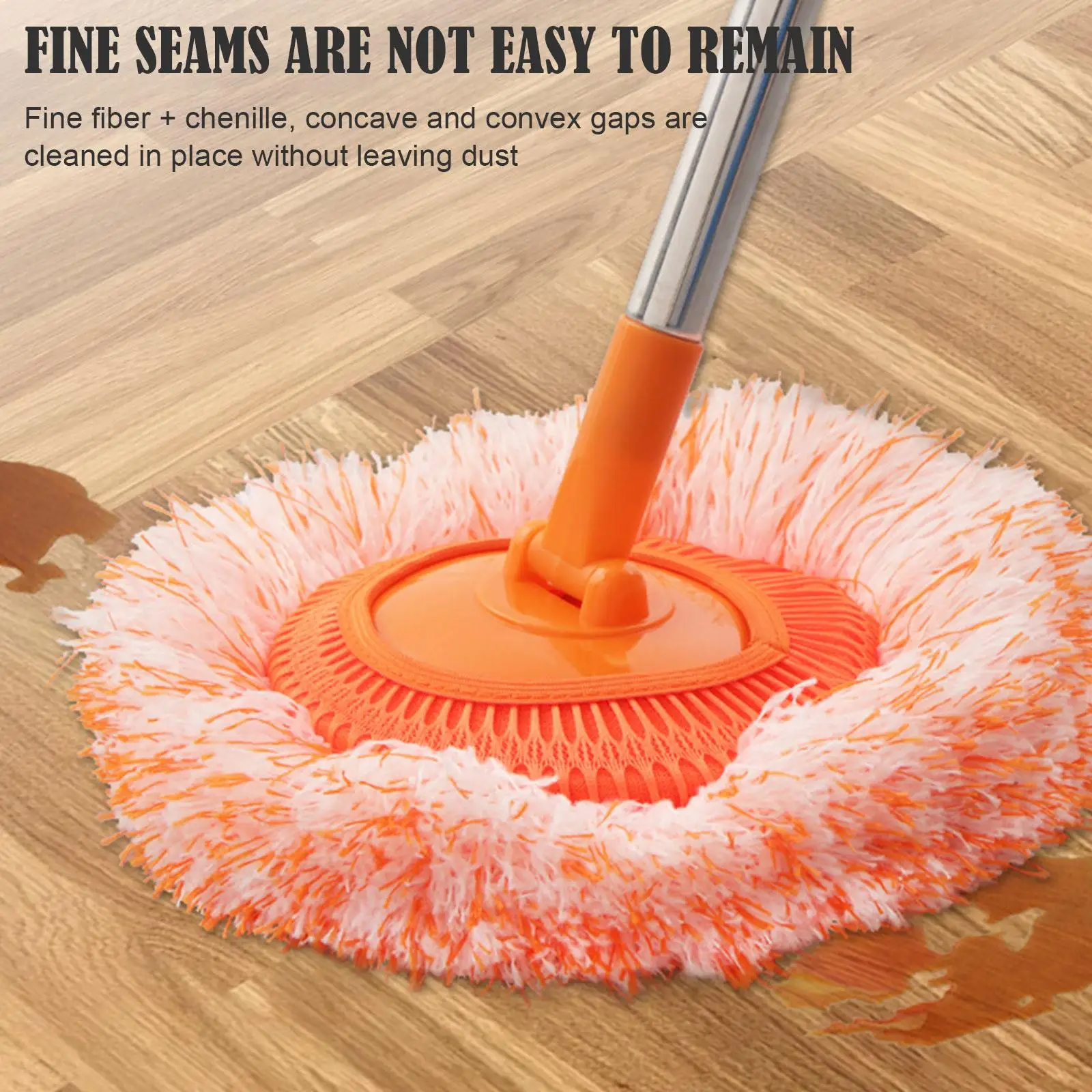 Adjustable Upgraded Cleaning 360 Spin Mop Handle Multifunctional Chenille Head Mop HomeTools Magic Floor 1.5m Flat Sunflowe R1S5