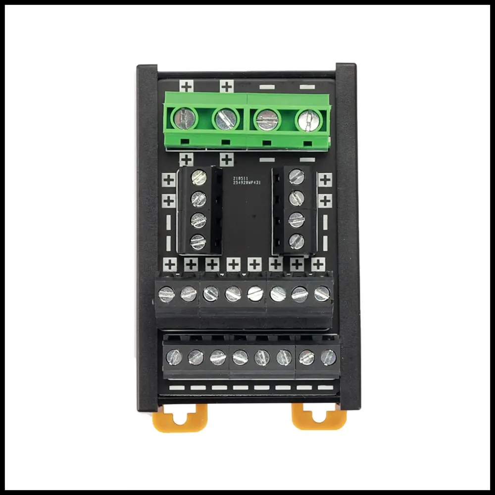 CNC PLC Power Splitter Distribution 2 input 12 output DIN Rail Mount Screw Terminal Block Split Box PWR-IN2-OU12 Repeater