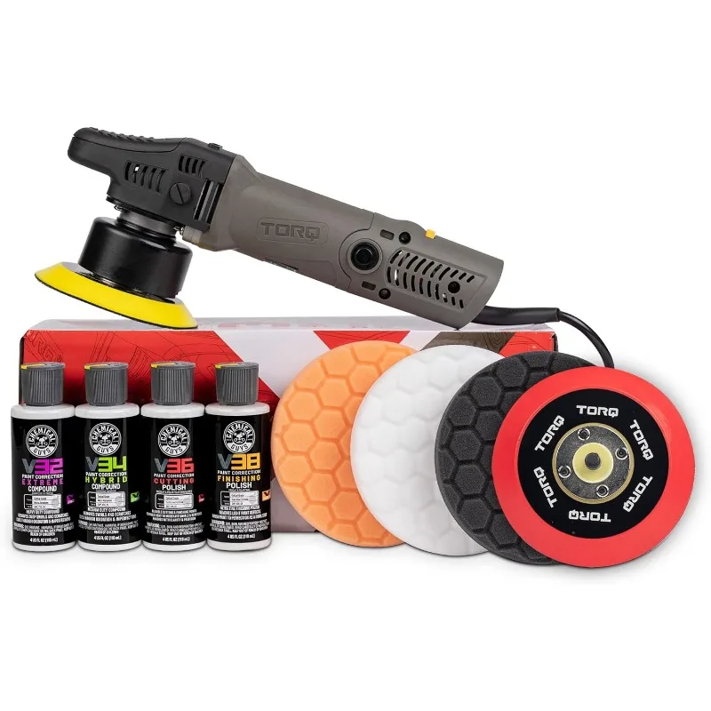 Chemical Guys BUF 503X TORQX Random Orbital Polisher, Pads, Polishes & Compounds Kit (Safe for Cars, Trucks, SUVs, & More) 700W