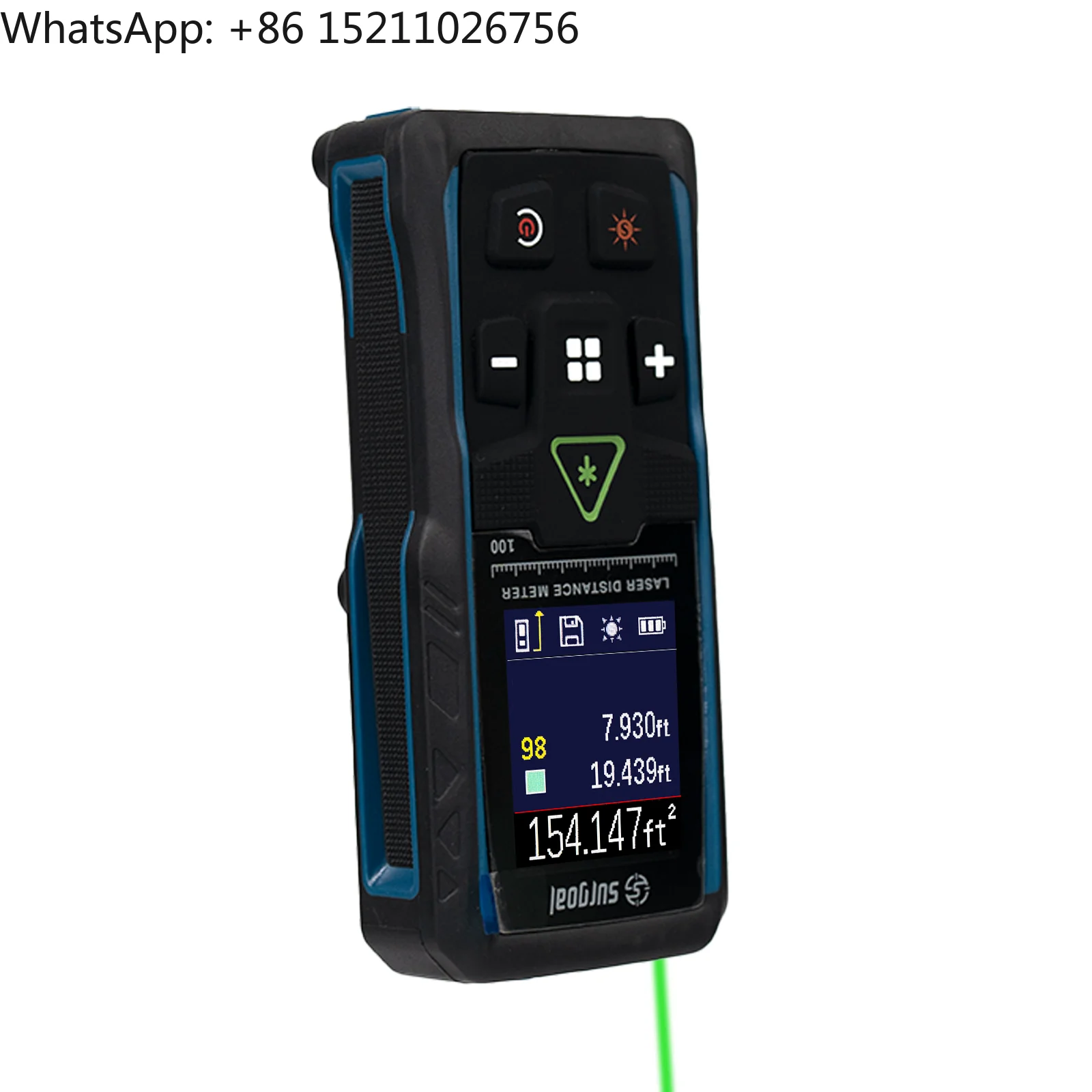 Multifunction 100m Green - Range Finder with Digital Level Color Screen Vibration - Tape