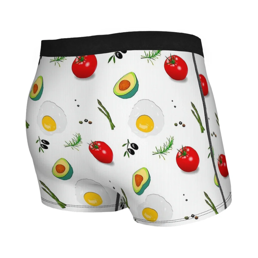 Egg,avocado and tomato Man's Boxer Briefs Underpants Chicken family bucket Highly Breathable Top Quality Gift Idea