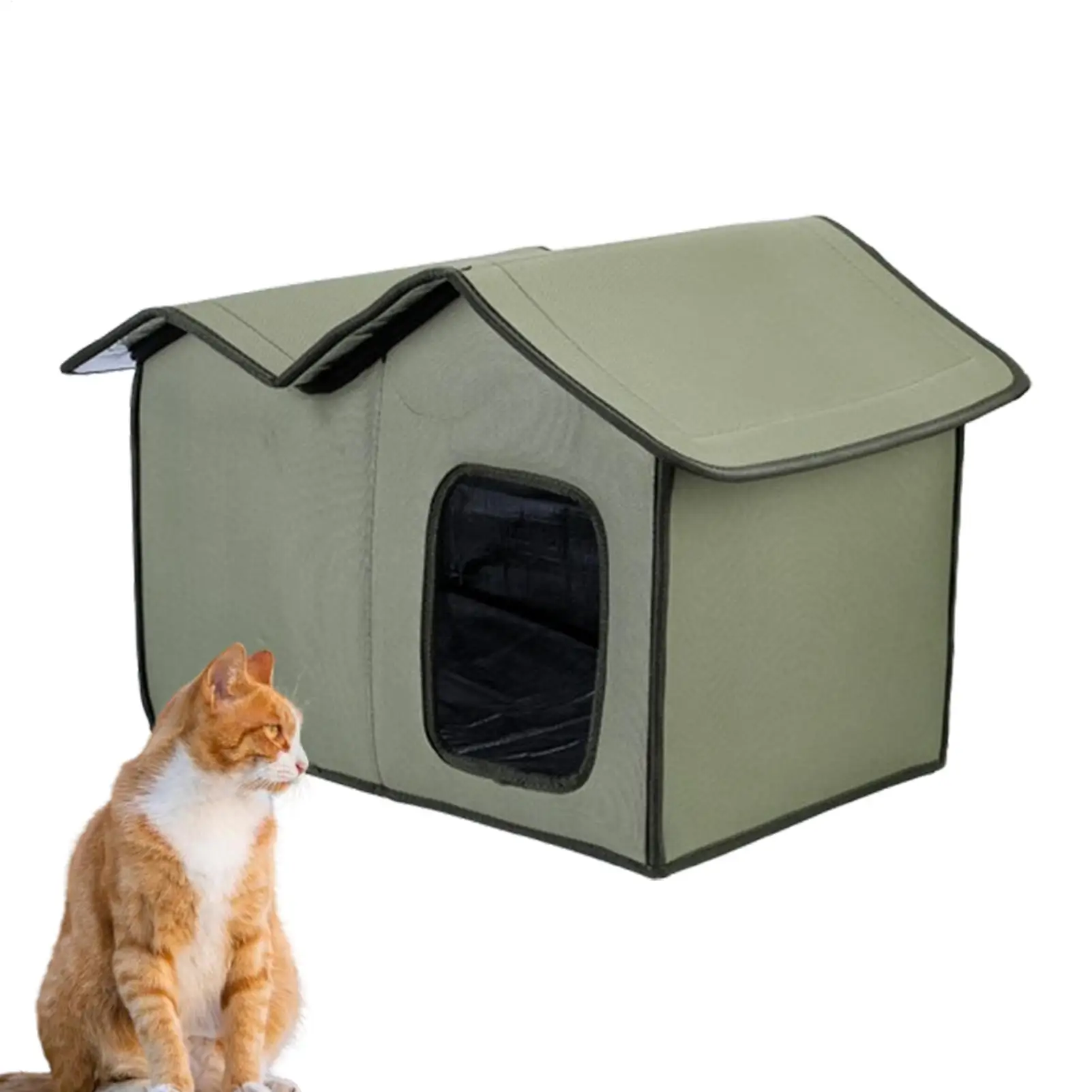 

Winter Cat House Outdoor Feral Cats Dogs House Weatherproof Temporary Shelter For Camping Backyard Patio Balcony pets supplies