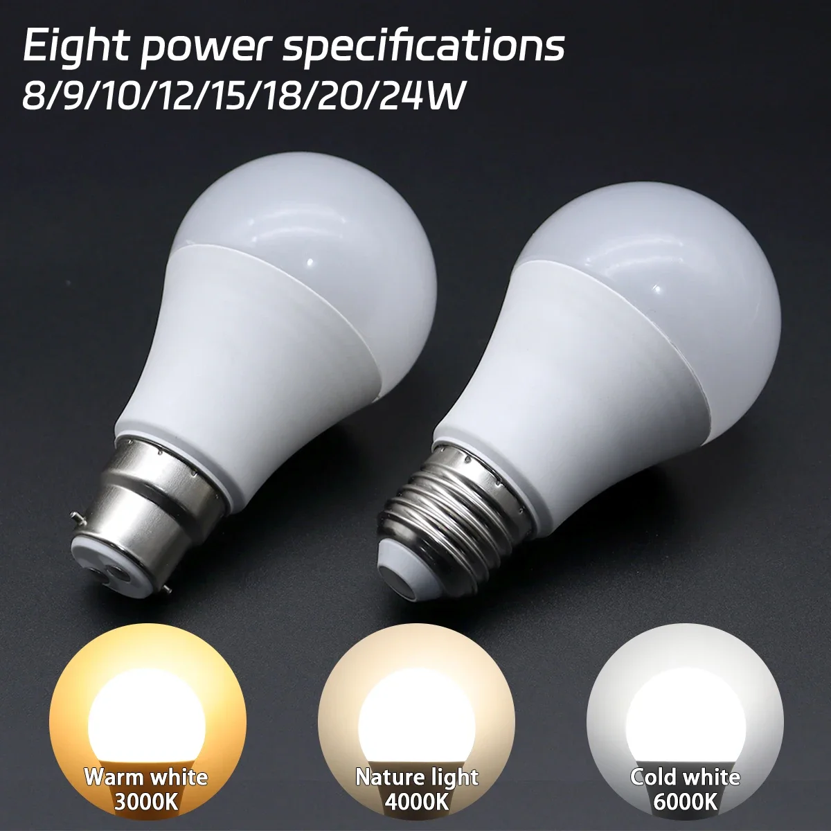 

4PCS E27 B22 Led Bulb Lamps A60 A80 AC 220V 230V 110V Bulbs Light 8W 18W 24W Lamps For Home derection Living room Lighting