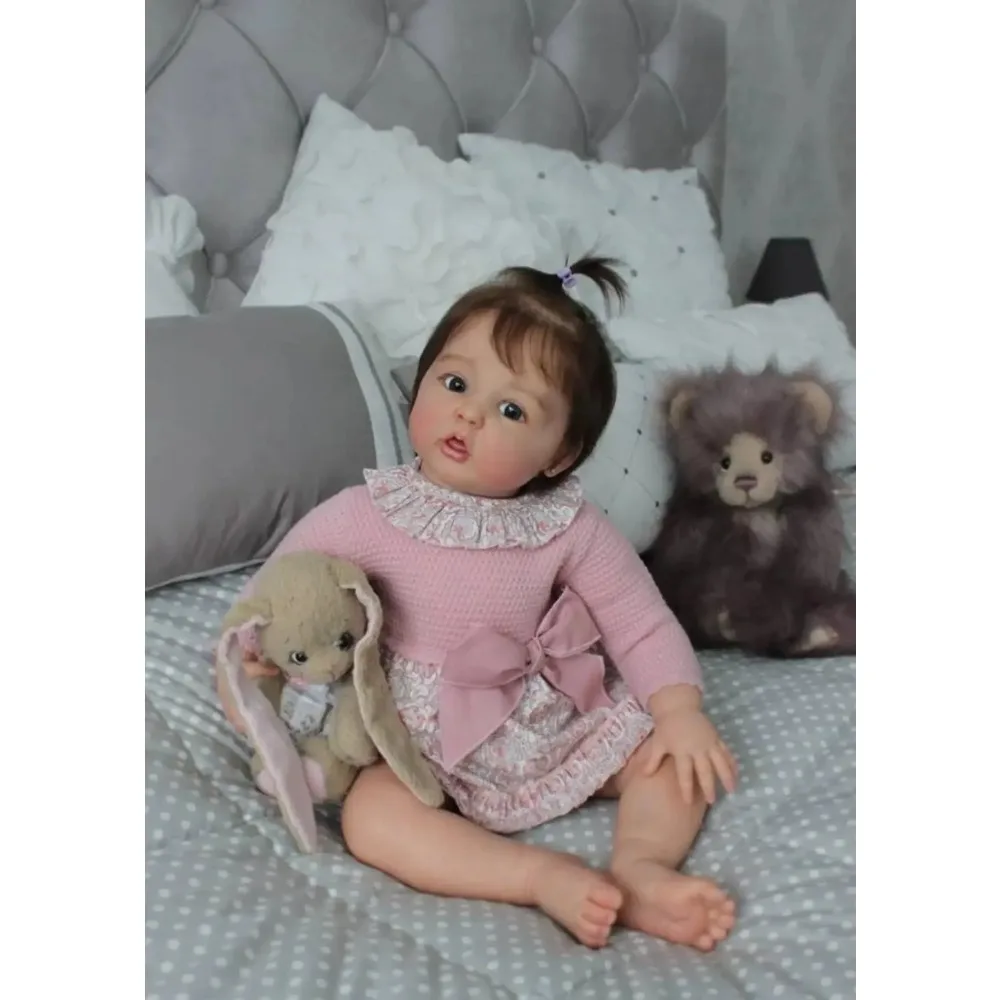60CM Reborn Toddler Baby Doll Erin Soft Cuddly Handmade Lifelike Newborn Baby 3D Skin with Visible Veins Muñecas Bebés Reborns