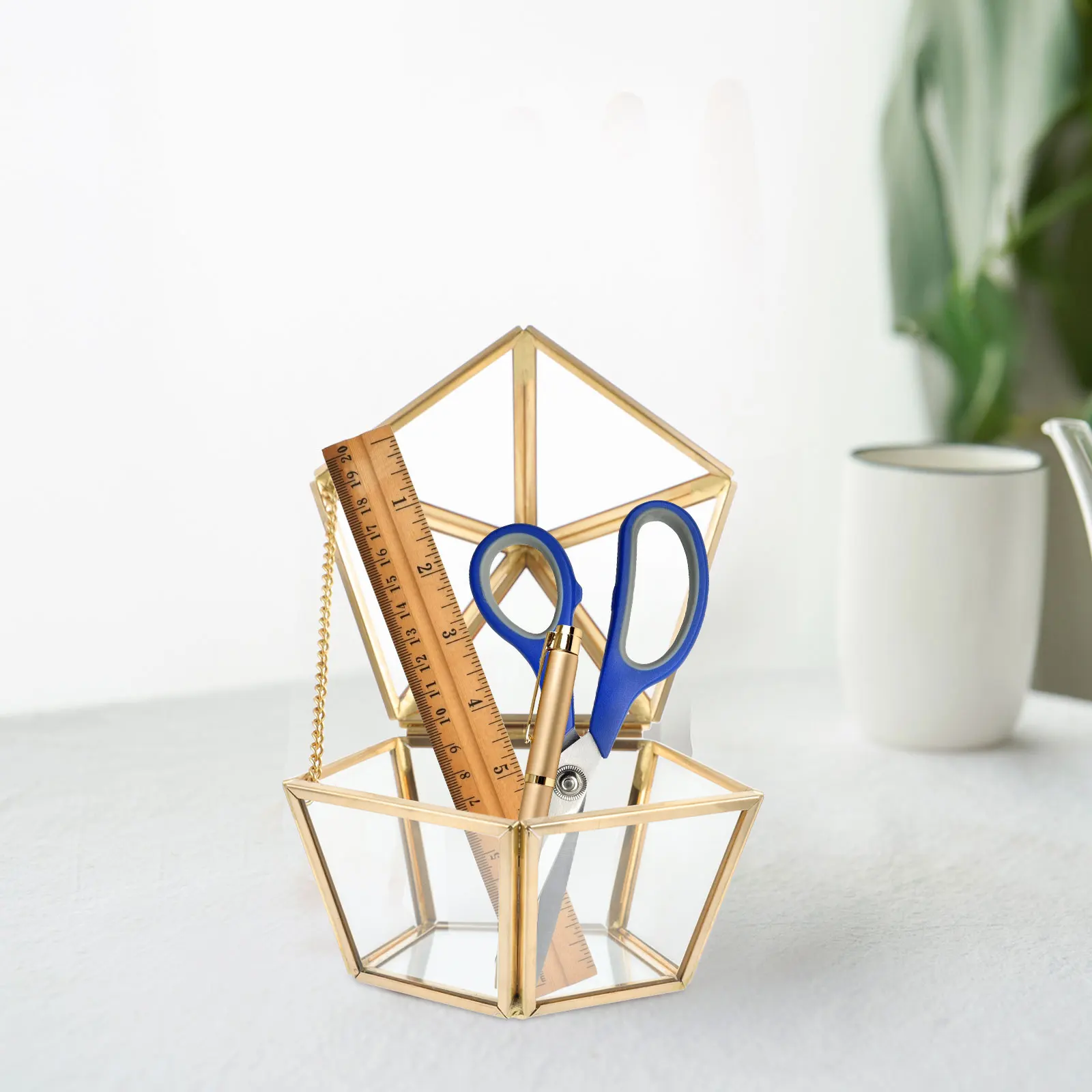 1pc Vintage Metal Glass Jewelry Box DIY Wedding Ring Container Jewelry Case