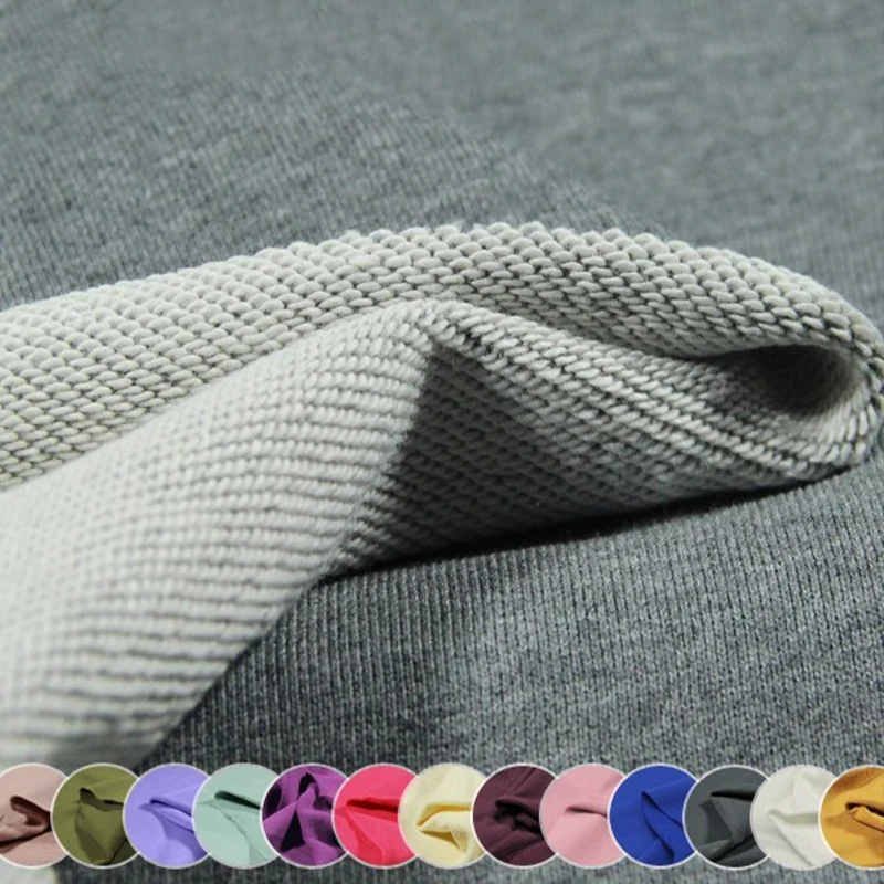 

100x160cm Thick Loopback French Terry Fabric Elastic Pure Cotton Knitted Terry Fabric For Sewing Hoodie Sports Pants Sweater