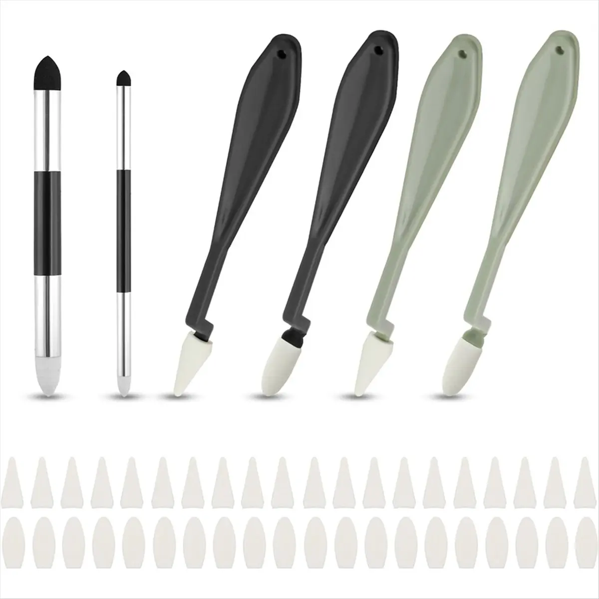 46pcs Sketch Drawing Tools, with Sponge Head Sketch Scrapers Blending Sponge Pens for Art Blending Stumps for School