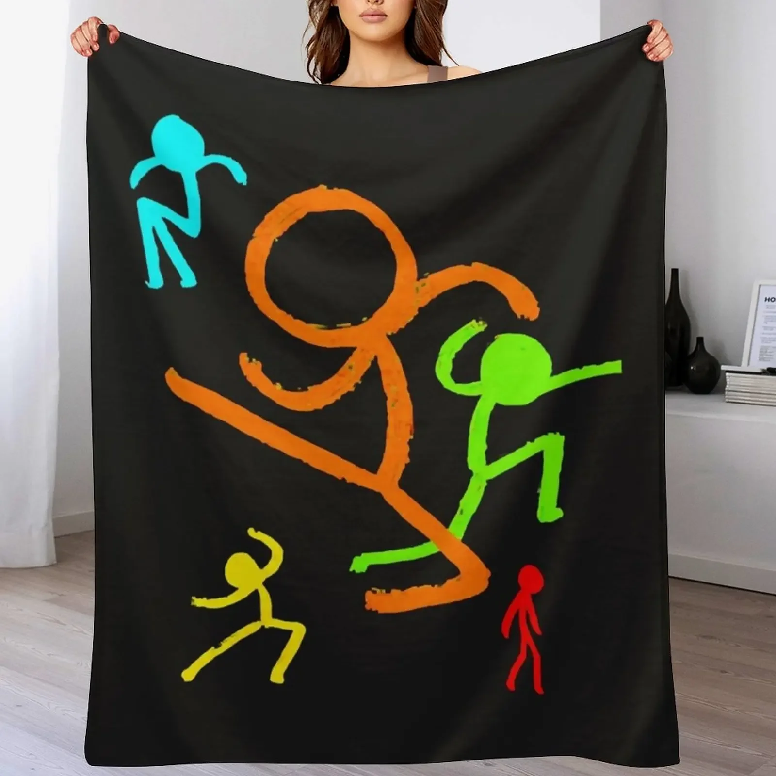 

Alan Becker Five Stick Figures Classic Throw Blanket Durable Warm Blanket for Daily Home Use