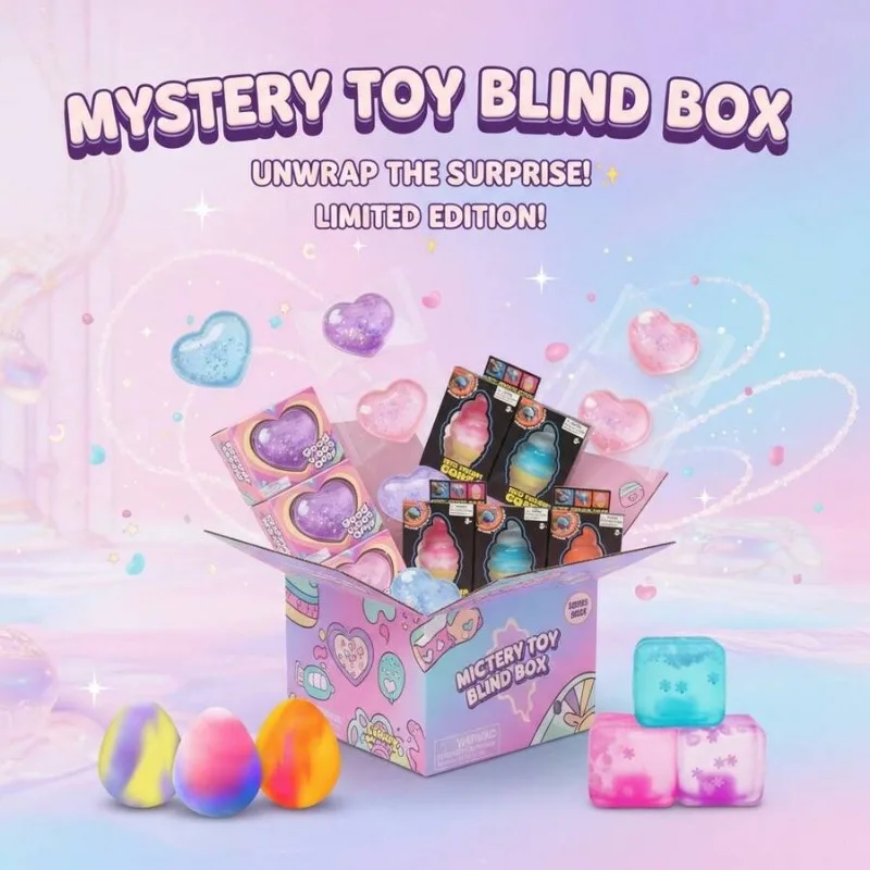 

Glitter Cute Squishy Blind Box, Random Surprise Squeeze Toys, Lucky Stress Relief Collectible Toy Set