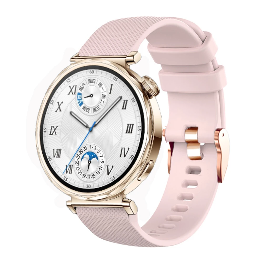 Для Huawei GT5 41 мм пряжка из розового золота, силиконовые ремешки 18 мм для Huawei Watch G T5 Pro 42 мм GT4 41 мм, браслет, ремешки для часов