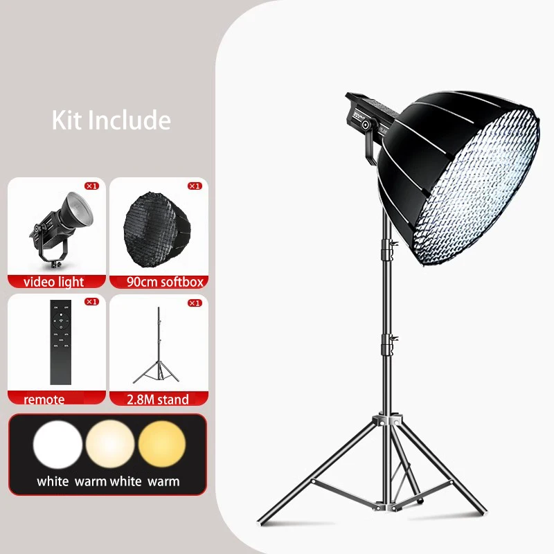 Photography LED Light Professional Video Studio Light with Stand 2.8M 90cm Softbox Soft Box Lighting Kit