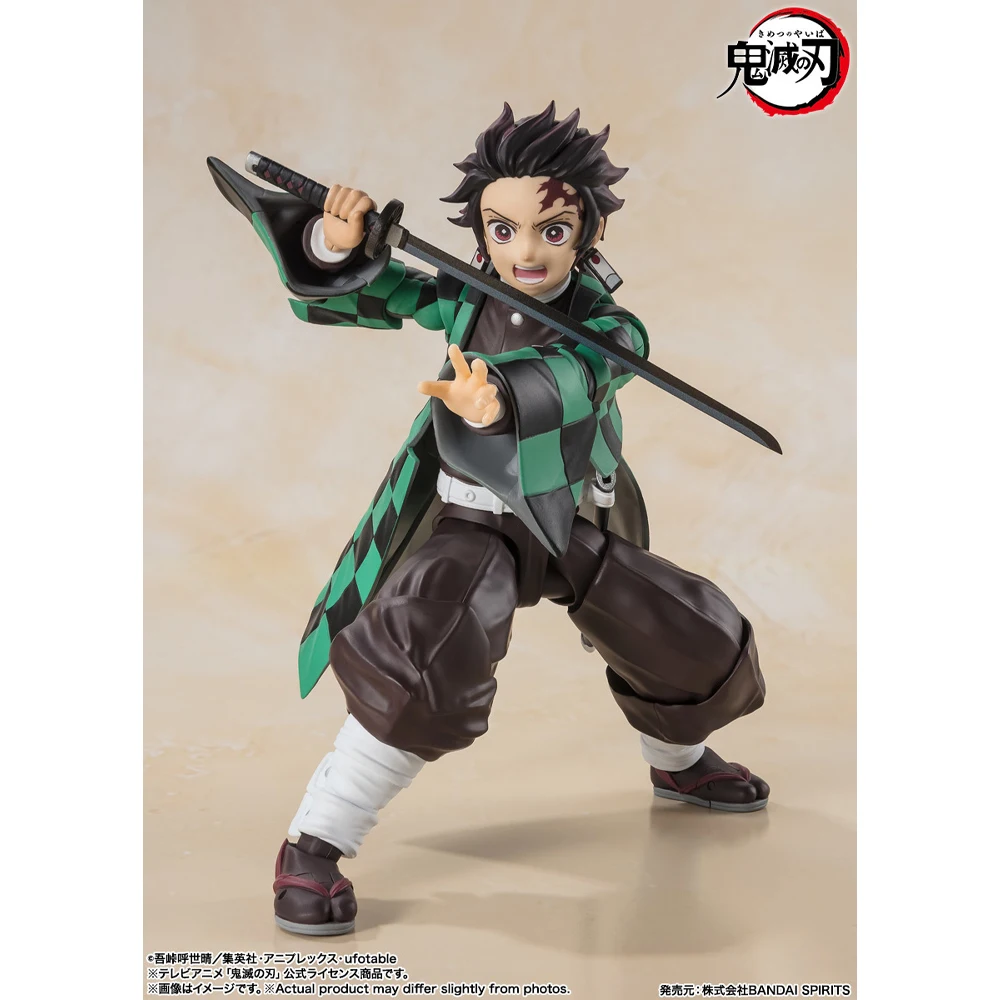 Original In Stock BANDAI SHFiguarts Anime Demon Slayer Kamado Tanjiro Kamado Nezuko Action Figure Anime Model Boxed Toy