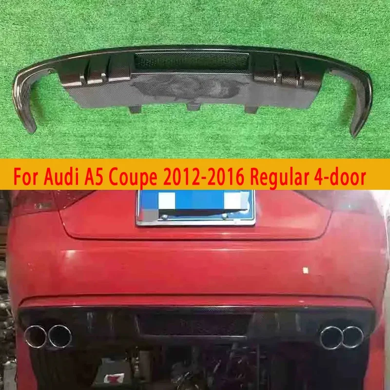 For Audi A5 Coupe 2012-2016 Regular 4-door Carbon Fiber Back lip Car Bumper Diffuser Rear Splitters Spoiler Car Accessories