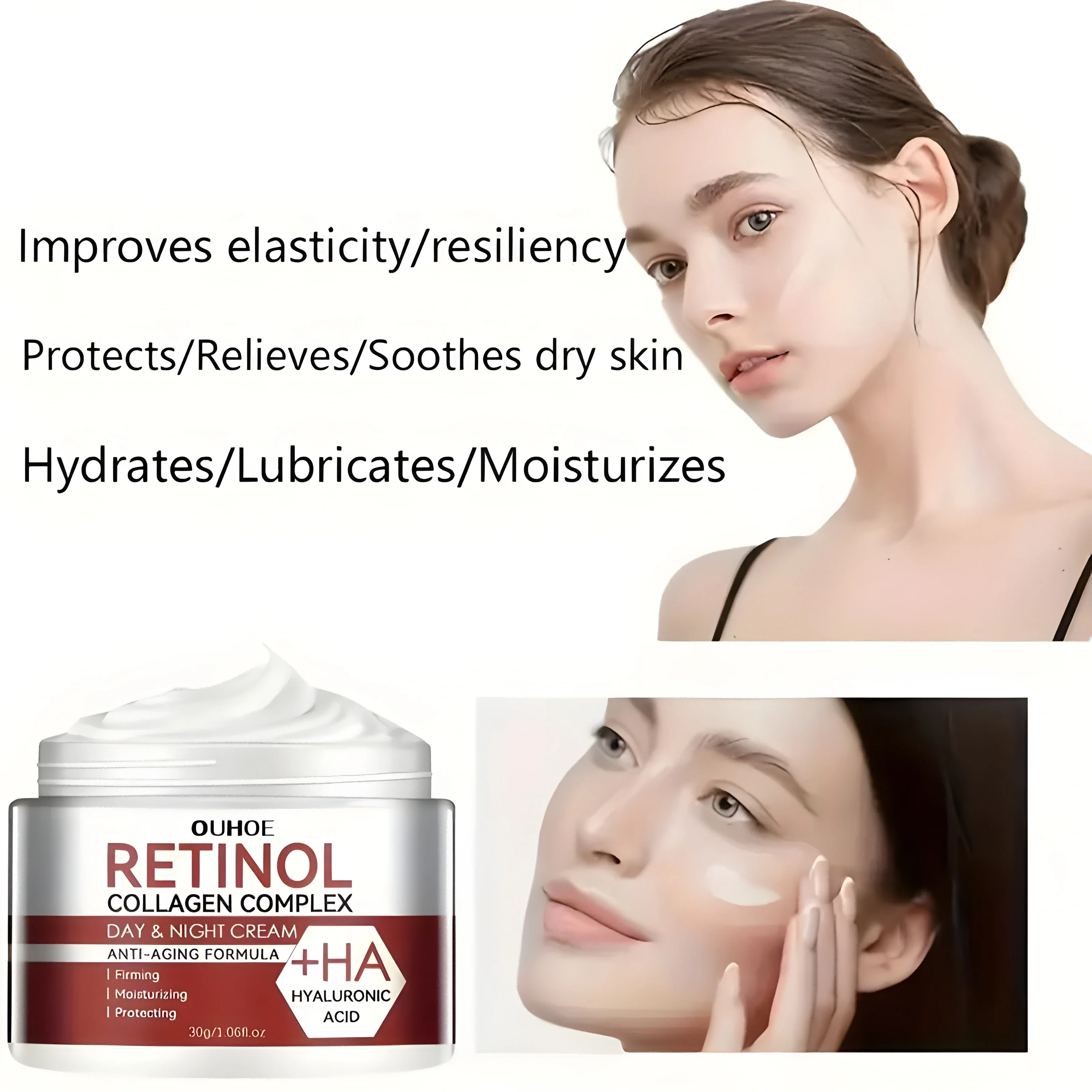 Retinol Facial Moisturizer Moisturizing Whitening Wrinkle Reducing Cream Deep Moisturizing Collagen Complex Cream Face Skincare