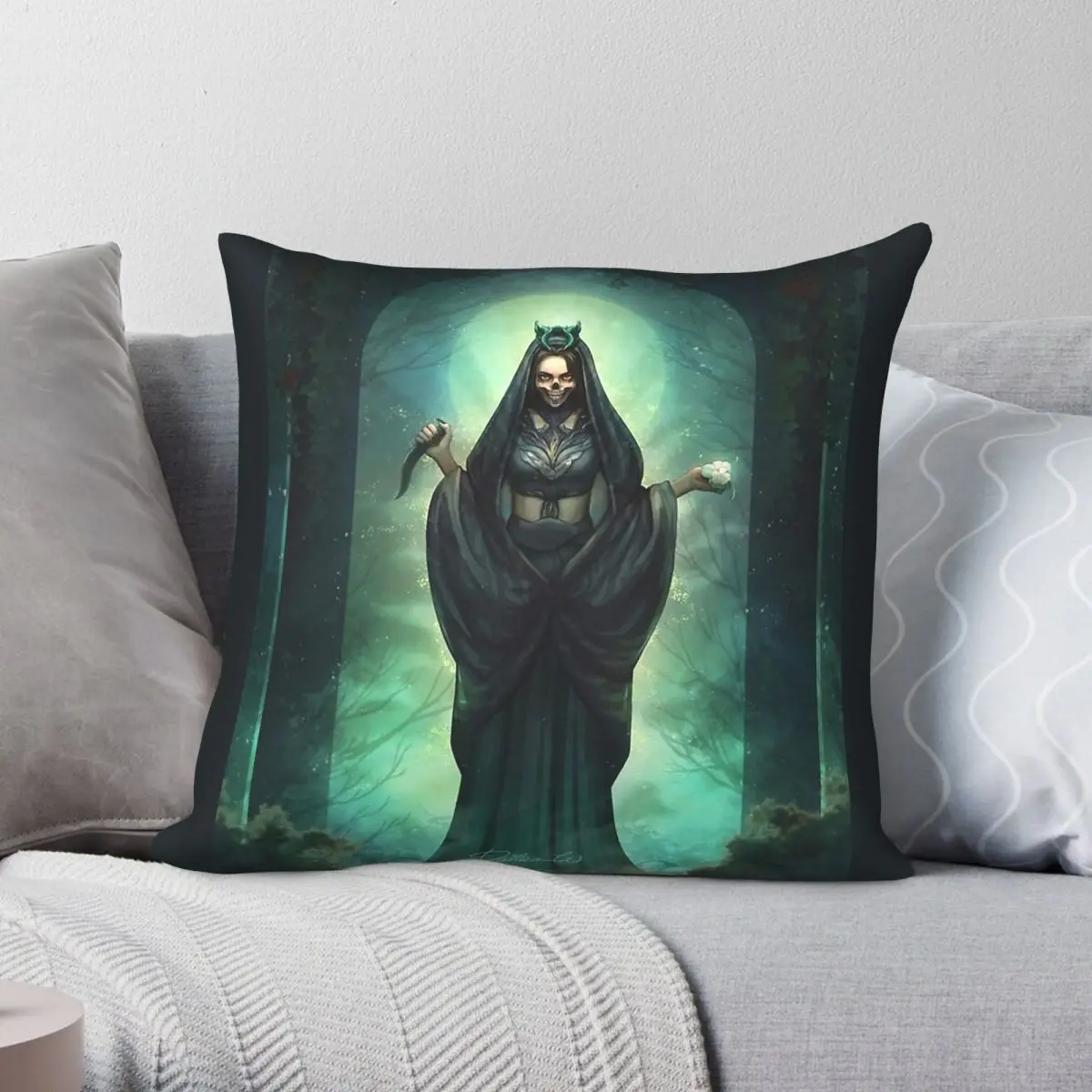 Agatha All Along Death Square Pillowcase Polyester Linen Velvet Creative Zip Decor Pillow Case Bed Cushion Case 18