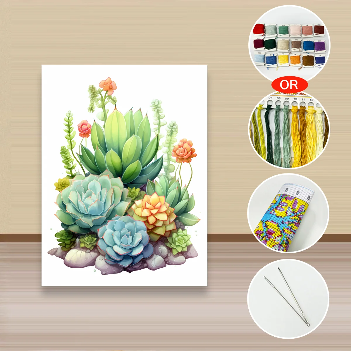 1 Stück 30x40cm/11,8x15,7 Zoll, 11CT/14CT Druck Kreuzstich DIY-Set Neujahrsgeschenk, entspanntes Stickset für Anfänger, Pflanzenmotiv – Detail 4