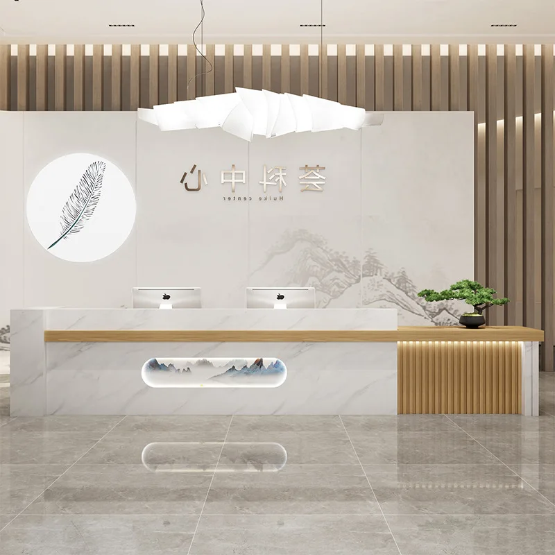Slate Bar Information Desk New Chinese marble checkout page Office Hotel Company Front Desk checkout page