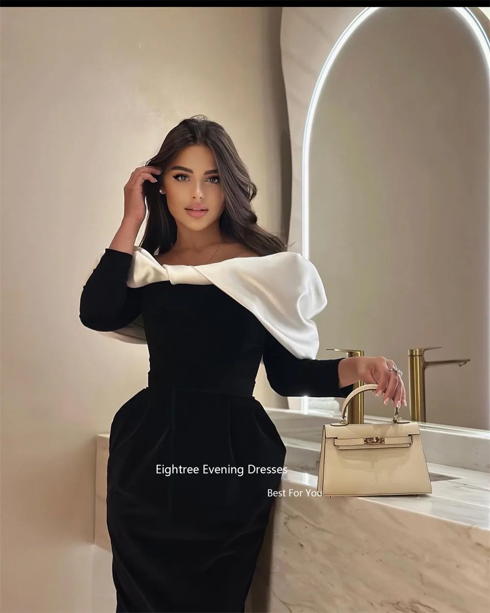 Eightree Saudi Evening Dresses for Guest Wedding Party Dress Long Sleeves Elegant Dubai Women Special Events Gowns Abendkleider