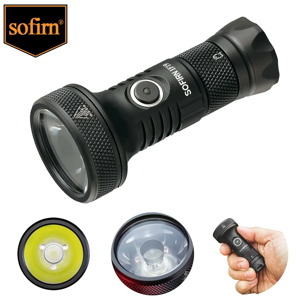 Sofirn IF19 2000lm SST40 LED Flashlight USB C Rechargeable Mini EDC 18350 Long Range Throw Lamp Portable Torch with TIR Optics