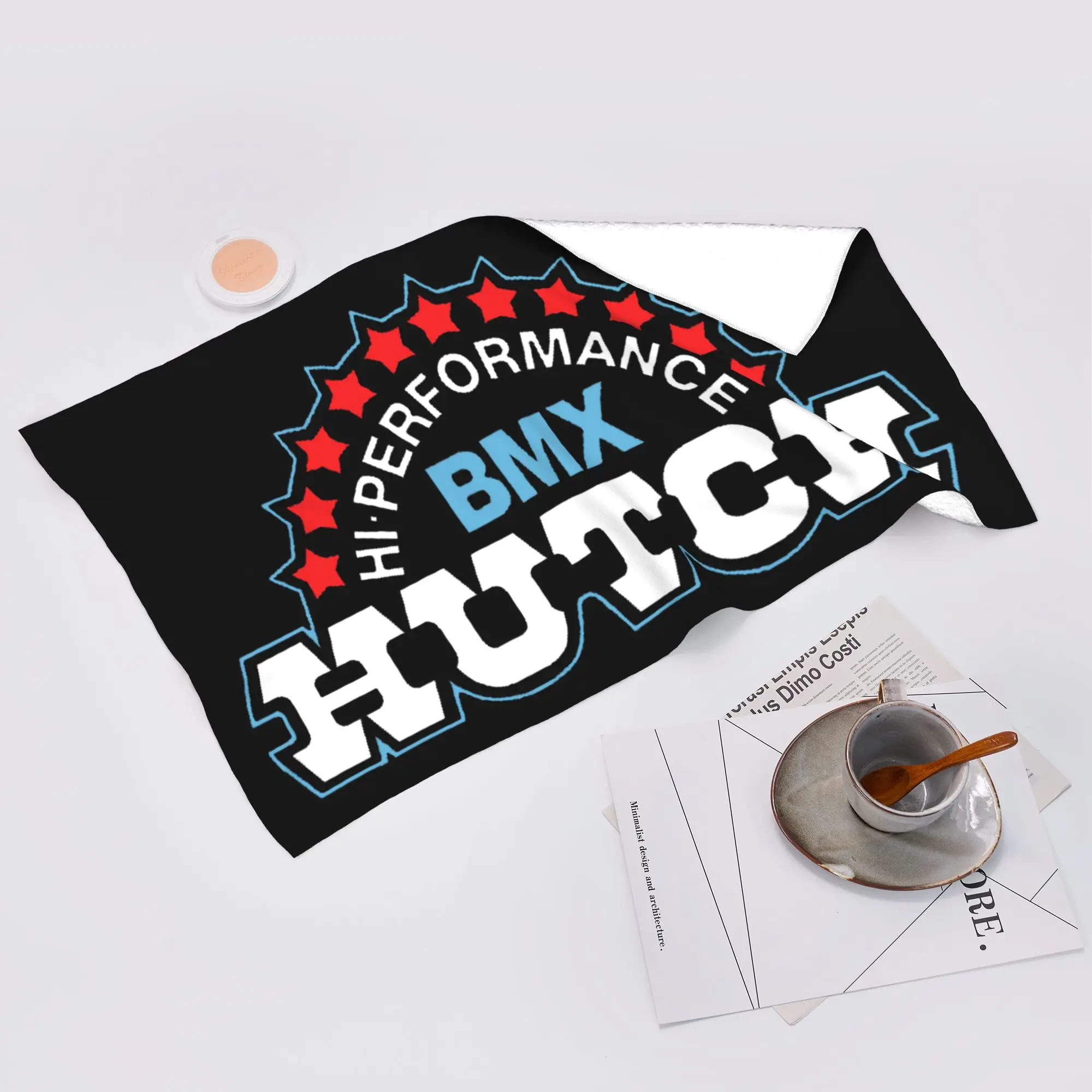 Custom Hutch Hi-Performance BMX Red White Blue Black Tim Judge Soft Face Towel Quick Dry Pool Bath Cotton Towels Breathable