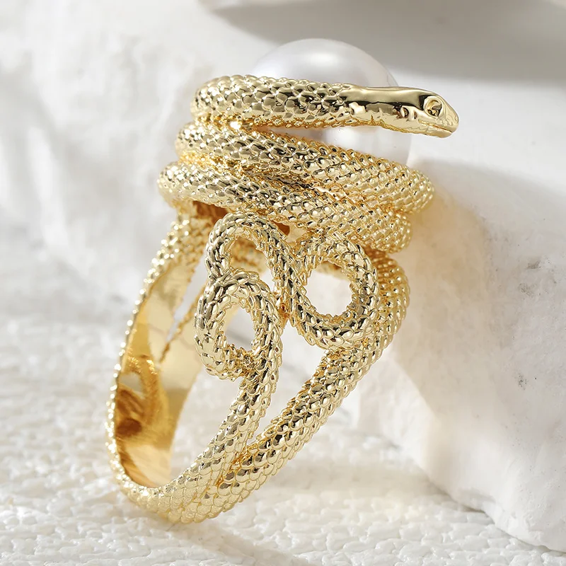 Personalized Snake Shaped Wrapped Ring For Women Mysterious Cool Style Niche Accessory Daily Street Fashion Ring Jewelry