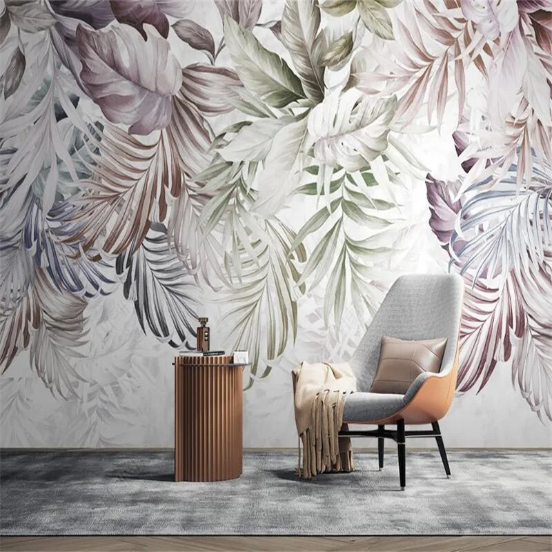 

Custom Tropical Rainforest Watercolor Leaves 3d Wallpaper for Living Room Bedroom Sofa Background Mural Wall Papers Home Decor