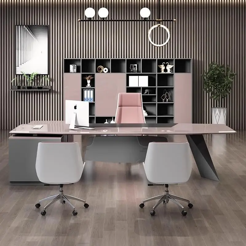 European Aesthetic Office Desk Luxury Modern Wooden Executive Organizers Office Desk Design Storage Tavolino Salon Furniture